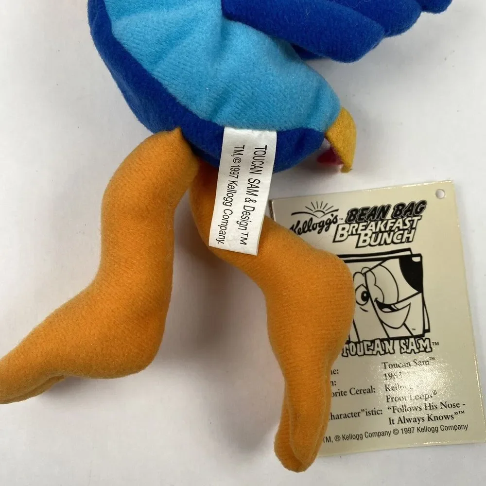 Kellogg's 1997‎ Wee Bean Bag Plush Doll Breakfast Toucan Sam Fruit Loops *read